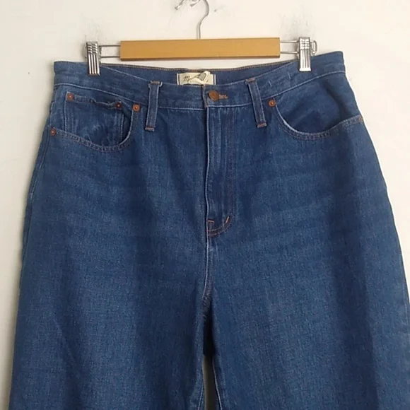 Madewell Womens Baggy Straight Jeans Size 31 medium wash Style NH643 - Picture 2 of 16